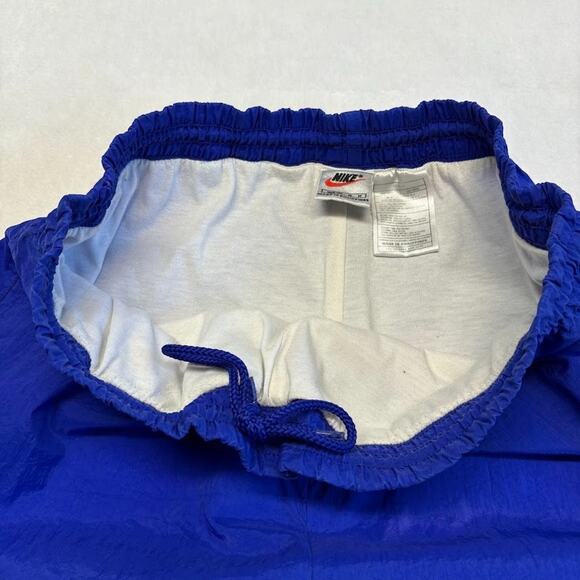VTG 90s Nike Nylon Windbreaker Ankle Zip Track Pants Embroidered Swoosh Blue M - Picture 3 of 9